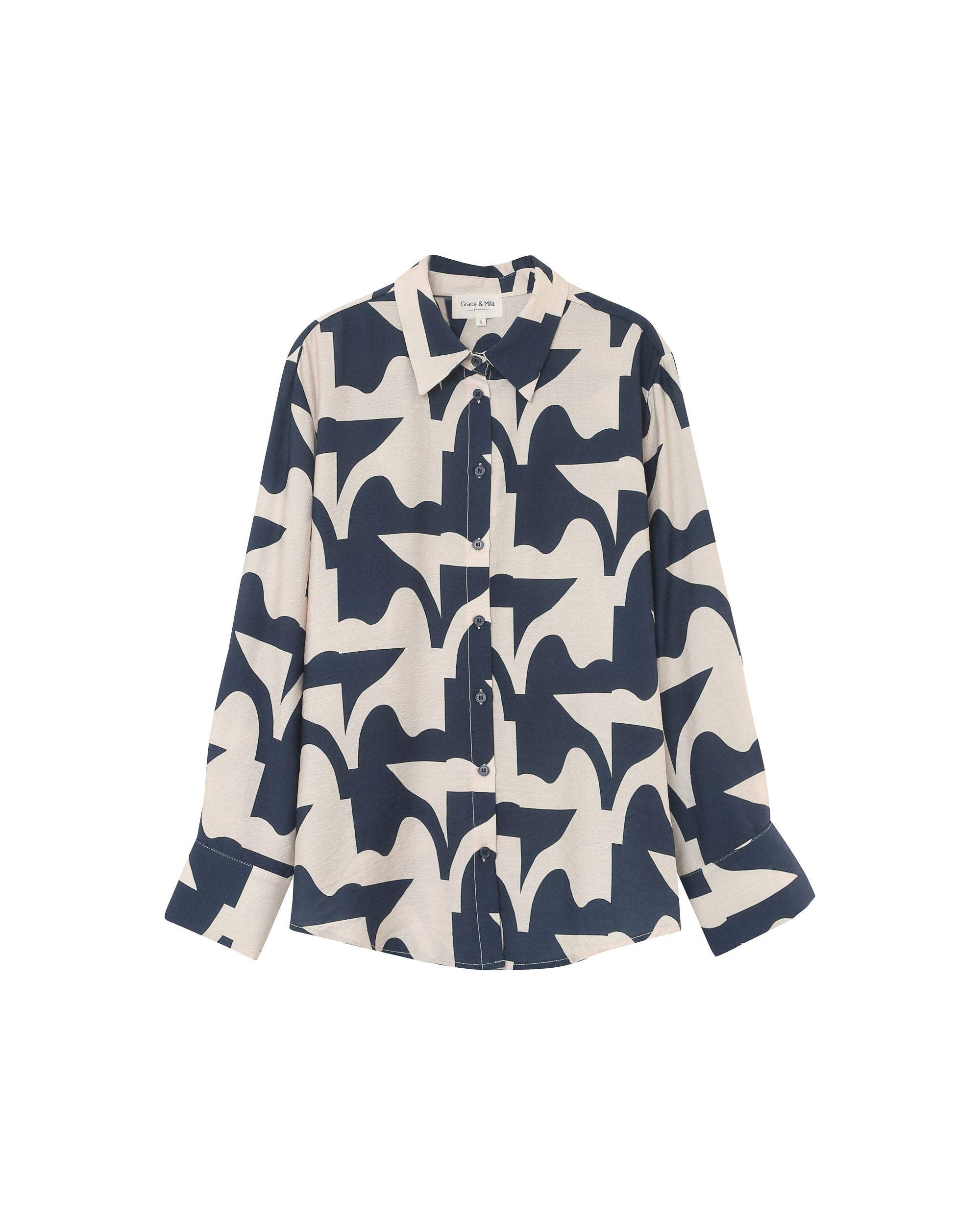 Patterned shirt navy Primo_13140