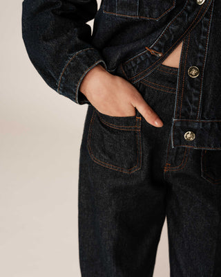 Veste denim oversize dark blue Primrose