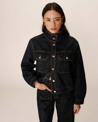 Veste denim oversize dark blue Primrose