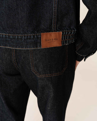 Veste denim oversize dark blue Primrose