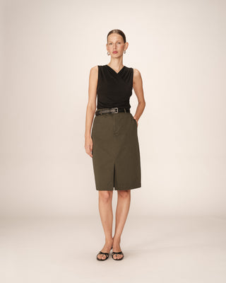 Top sans manches drape noir Pure