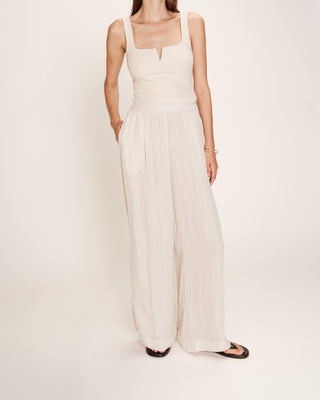 Pantalon large fluide ecru Rain