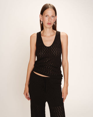 Top maille ajoure noir Rarely