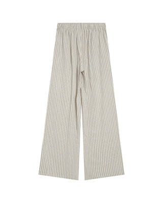 Pantalon raye en lin ecru Raven