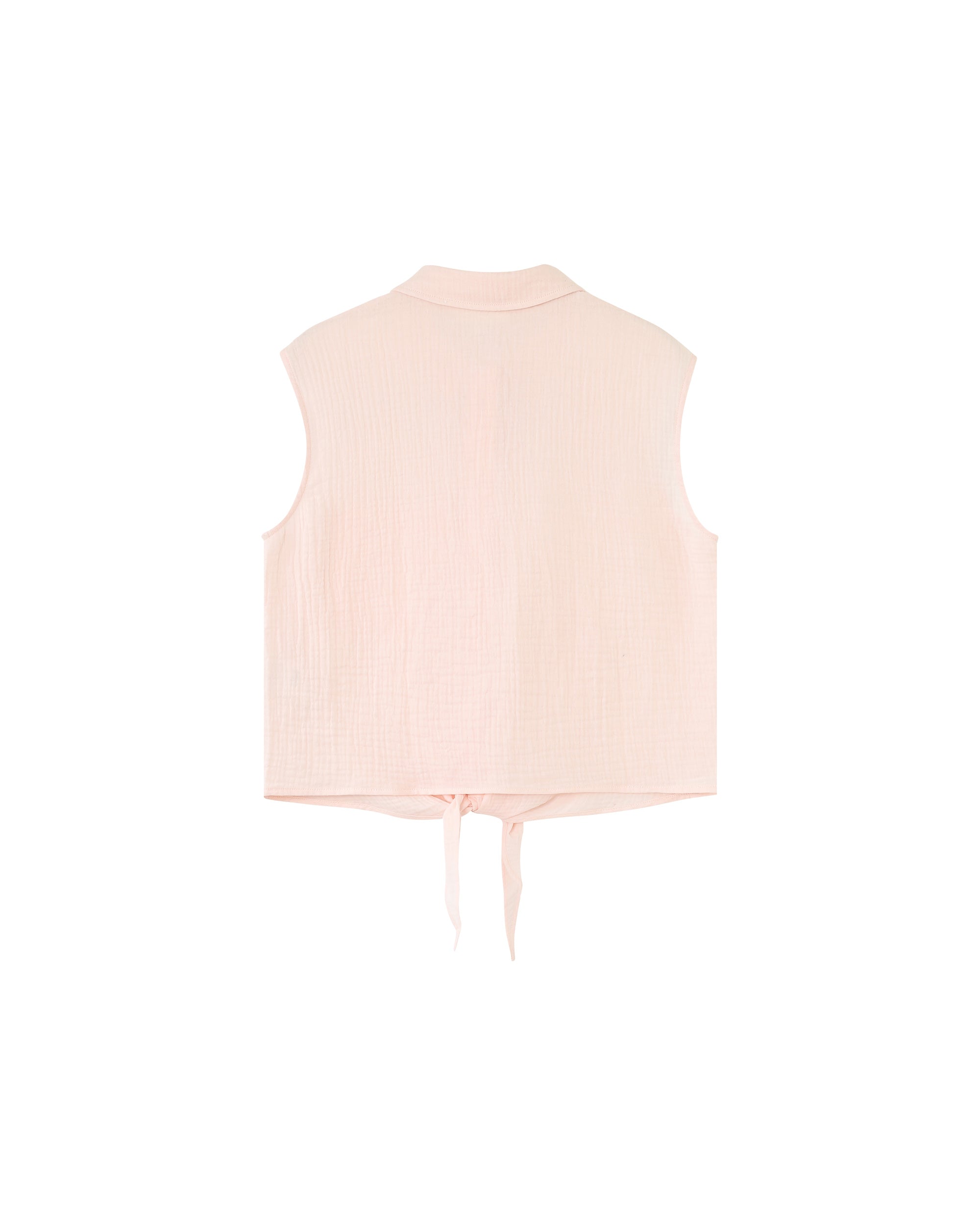 Knotted cotton shirt poudre Reglisse_13114