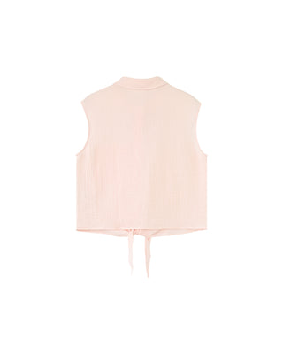Chemise nouée en coton poudre Reglisse