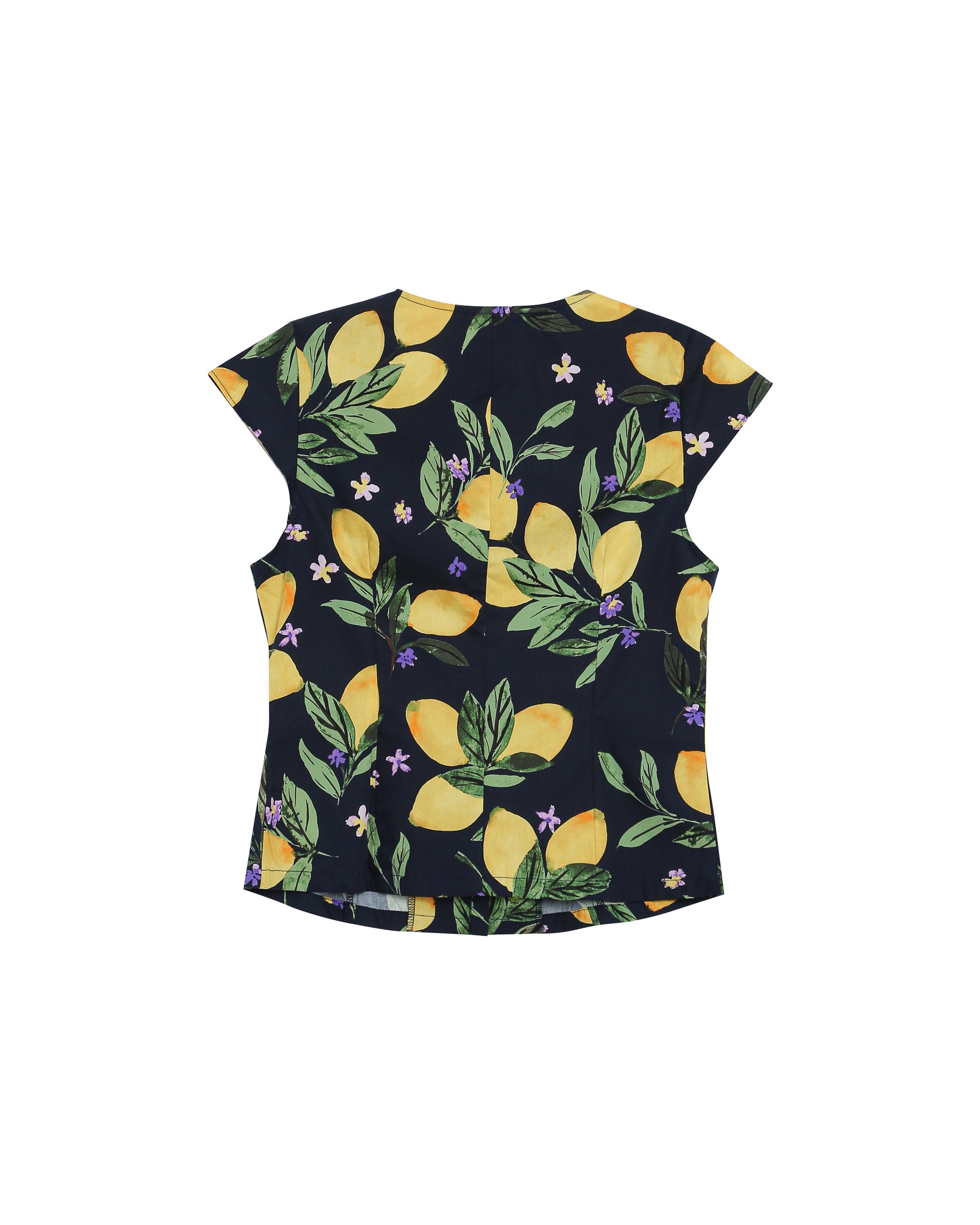 Lemon print blouse black Remy
