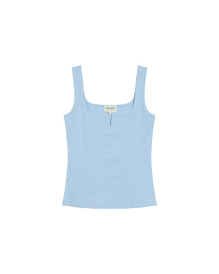 Debardeur a encolure carree bleu Rena