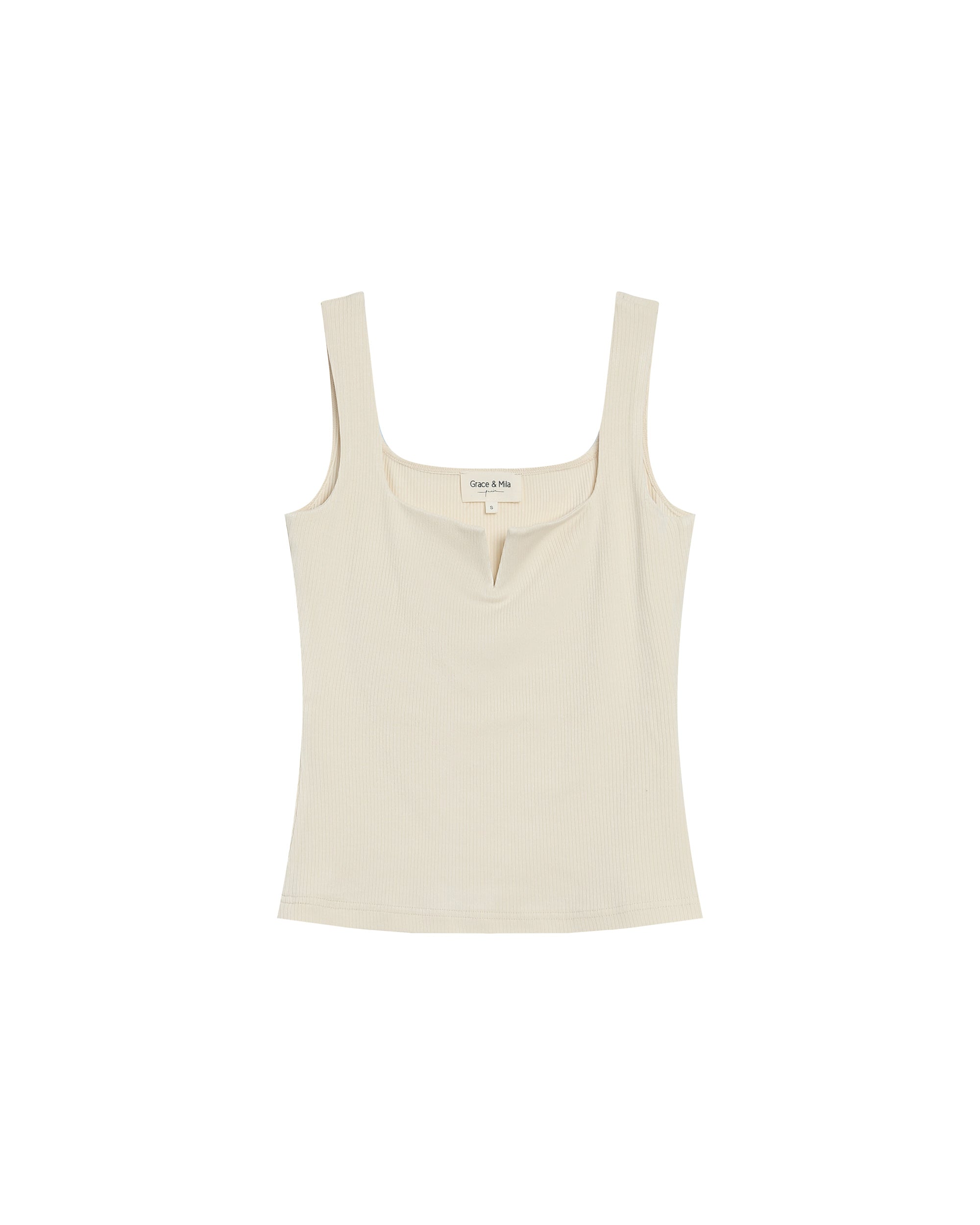 Debardeur a encolure carree ecru Rena