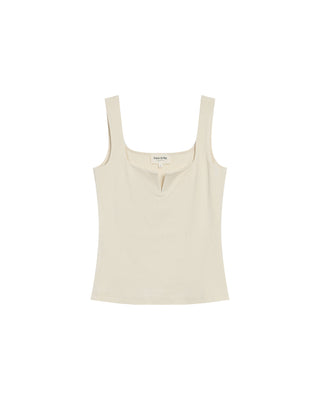 Debardeur a encolure carree ecru Rena