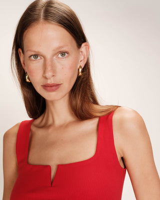 Debardeur a encolure carree rouge Rena