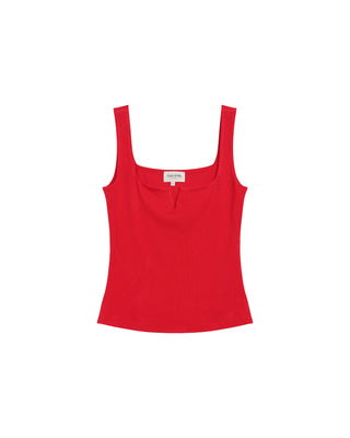 Debardeur a encolure carree rouge Rena