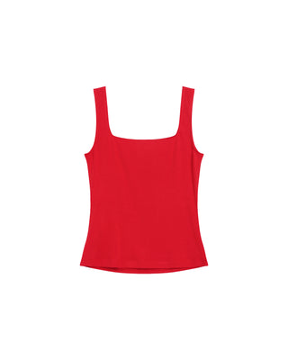 Debardeur a encolure carree rouge Rena