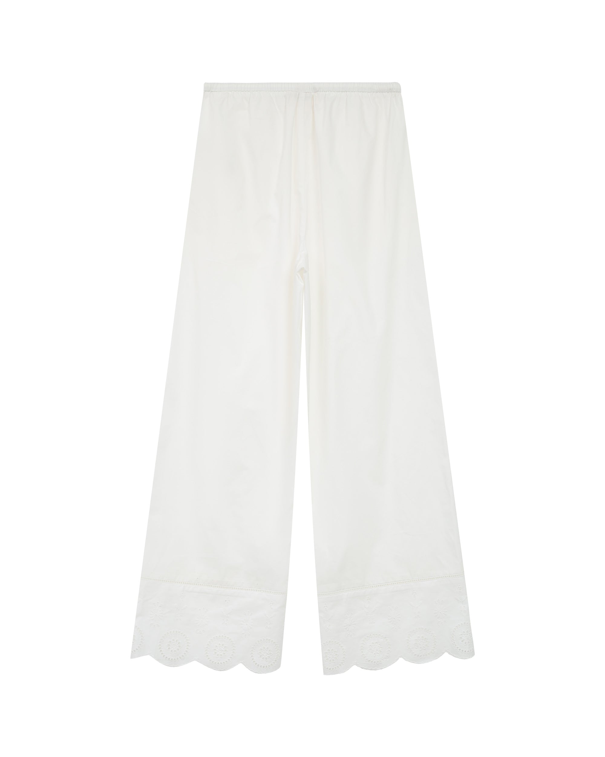 Eyelet embroidered trousers ecru Renoir_12928