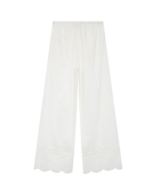 Eyelet embroidered trousers ecru Renoir_12928