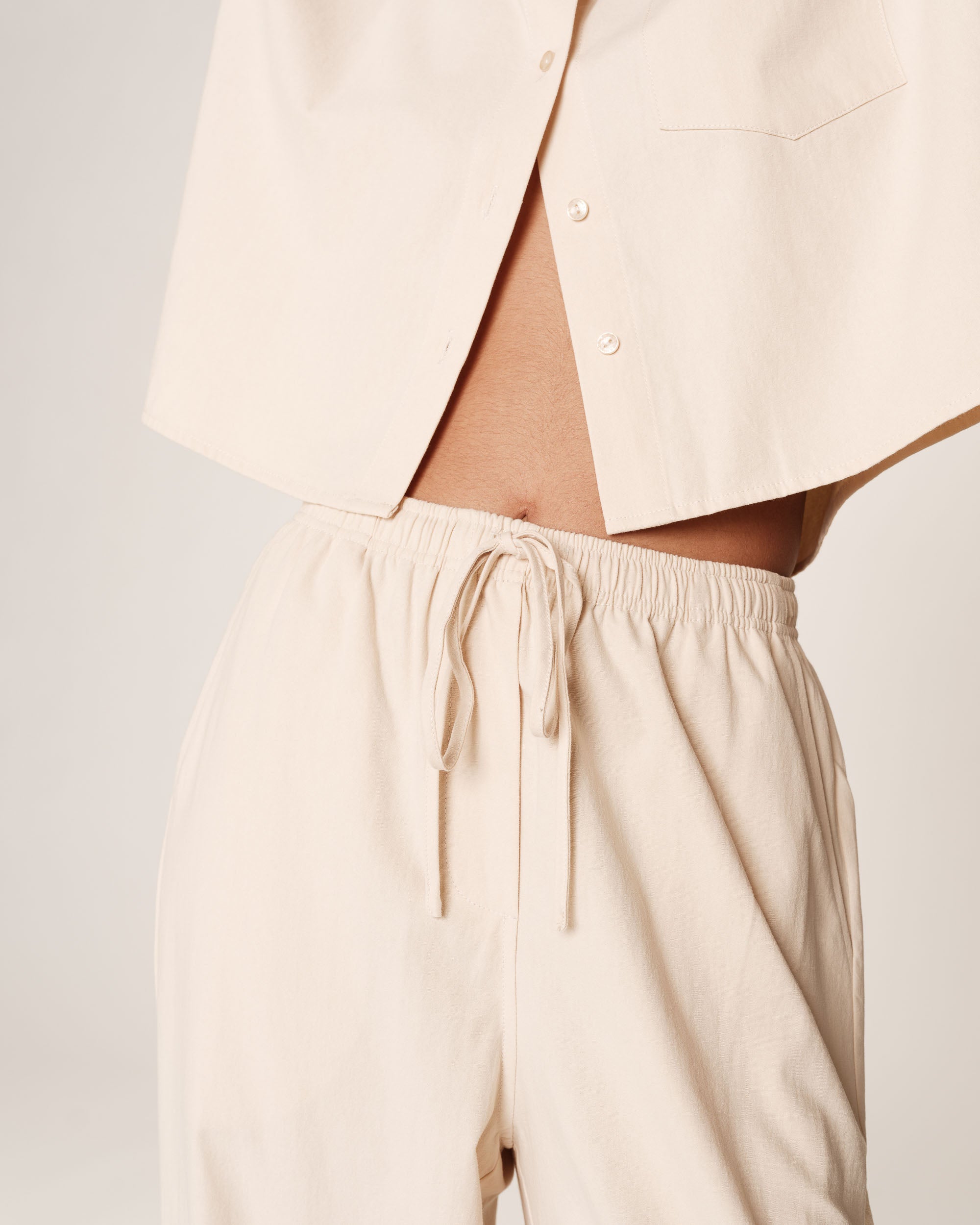 Straight cotton trousers beige Rhode_13125