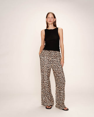 Pantalon imprimé leopard beige Rick