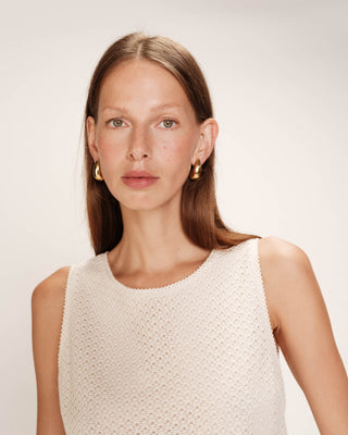 Top col rond en dentelle ecru Ritual