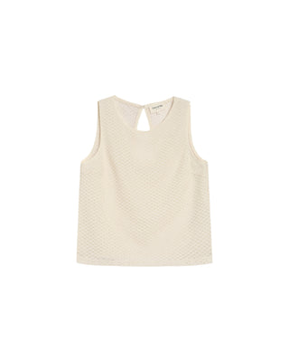 Top col rond en dentelle ecru Ritual