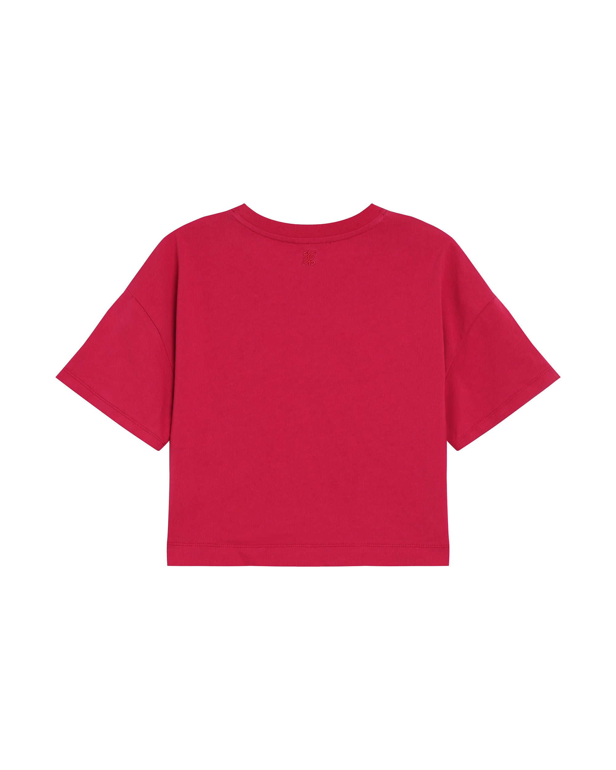 T-shirt court en coton cerise Rodin