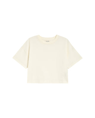 T-shirt court en coton ecru Rodin