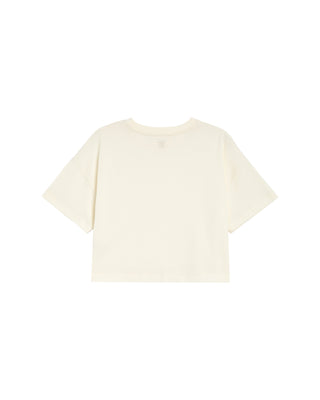 T-shirt court en coton ecru Rodin
