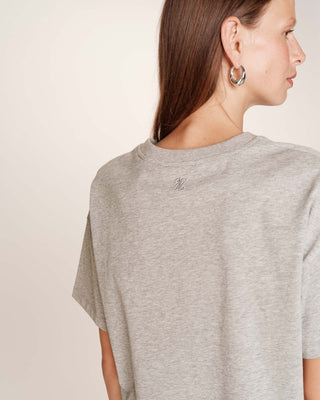 T-shirt court en coton gris Rodin