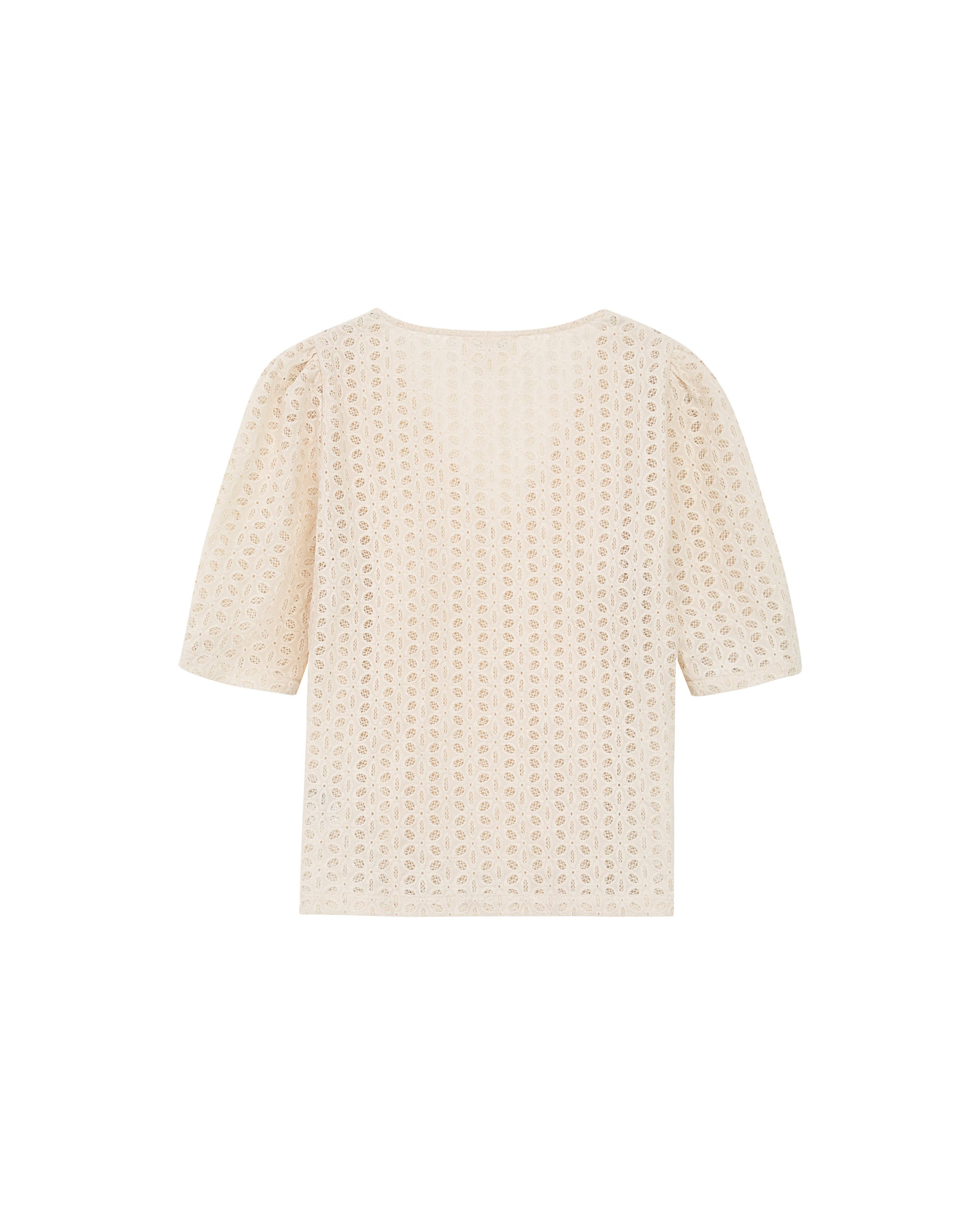 Top en broderie anglaise ecru Romeo