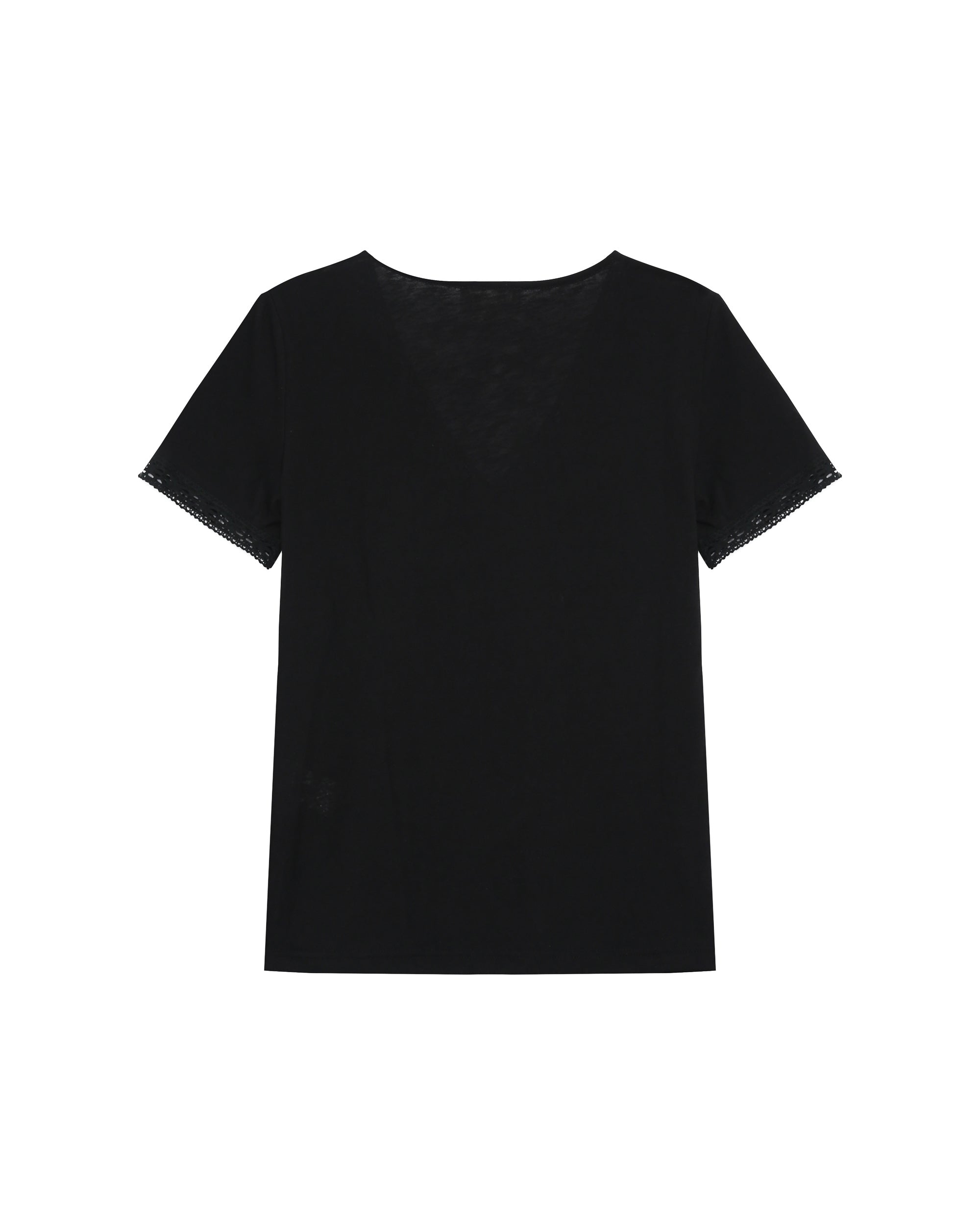 Top col v en dentelle noir Rome