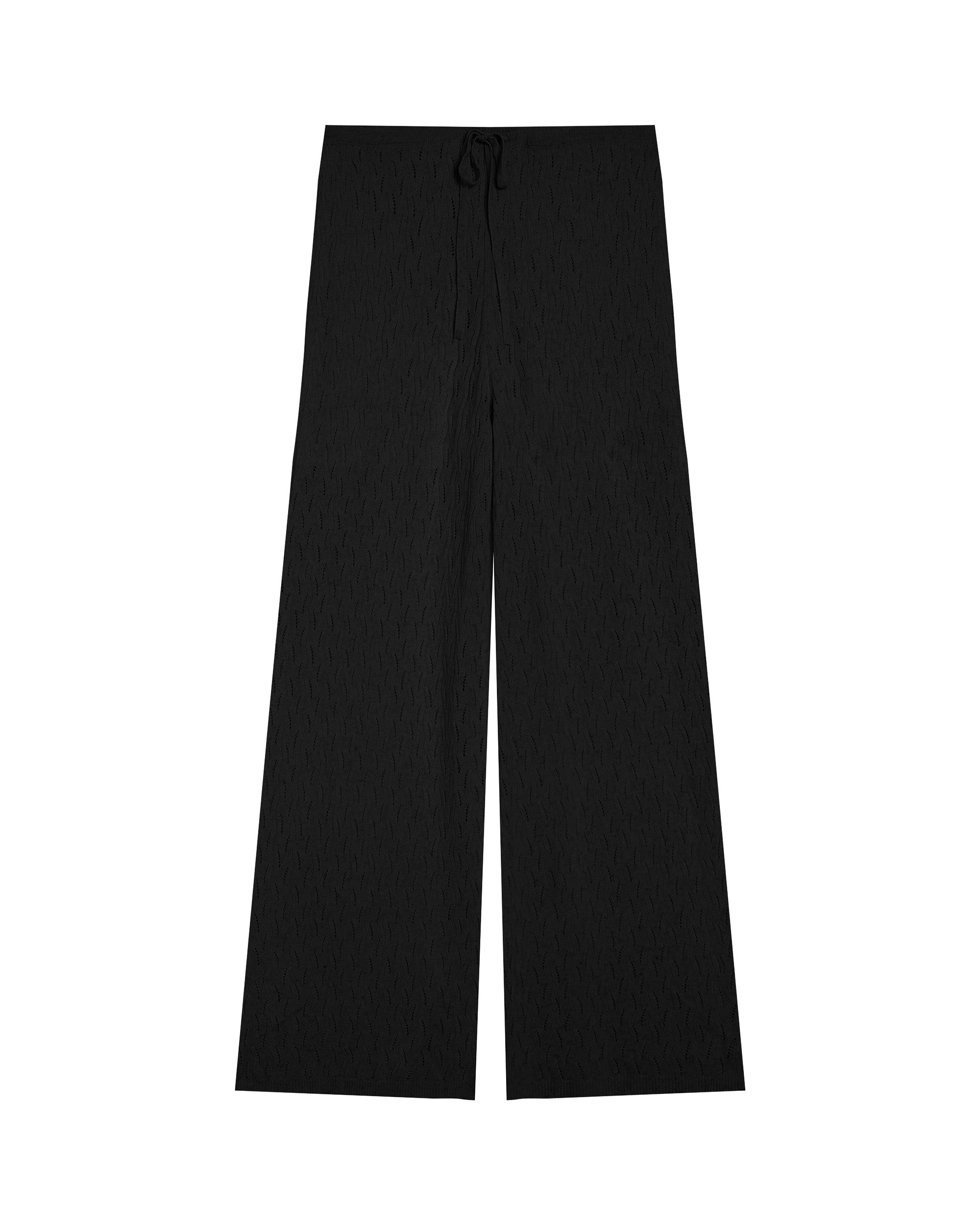 Pantalon en maille ajoure noir Romy