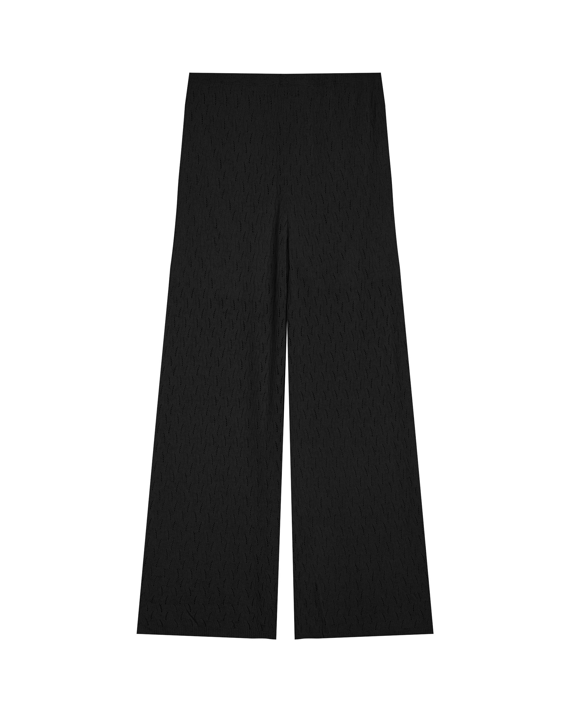 Pantalon en maille ajoure noir Romy