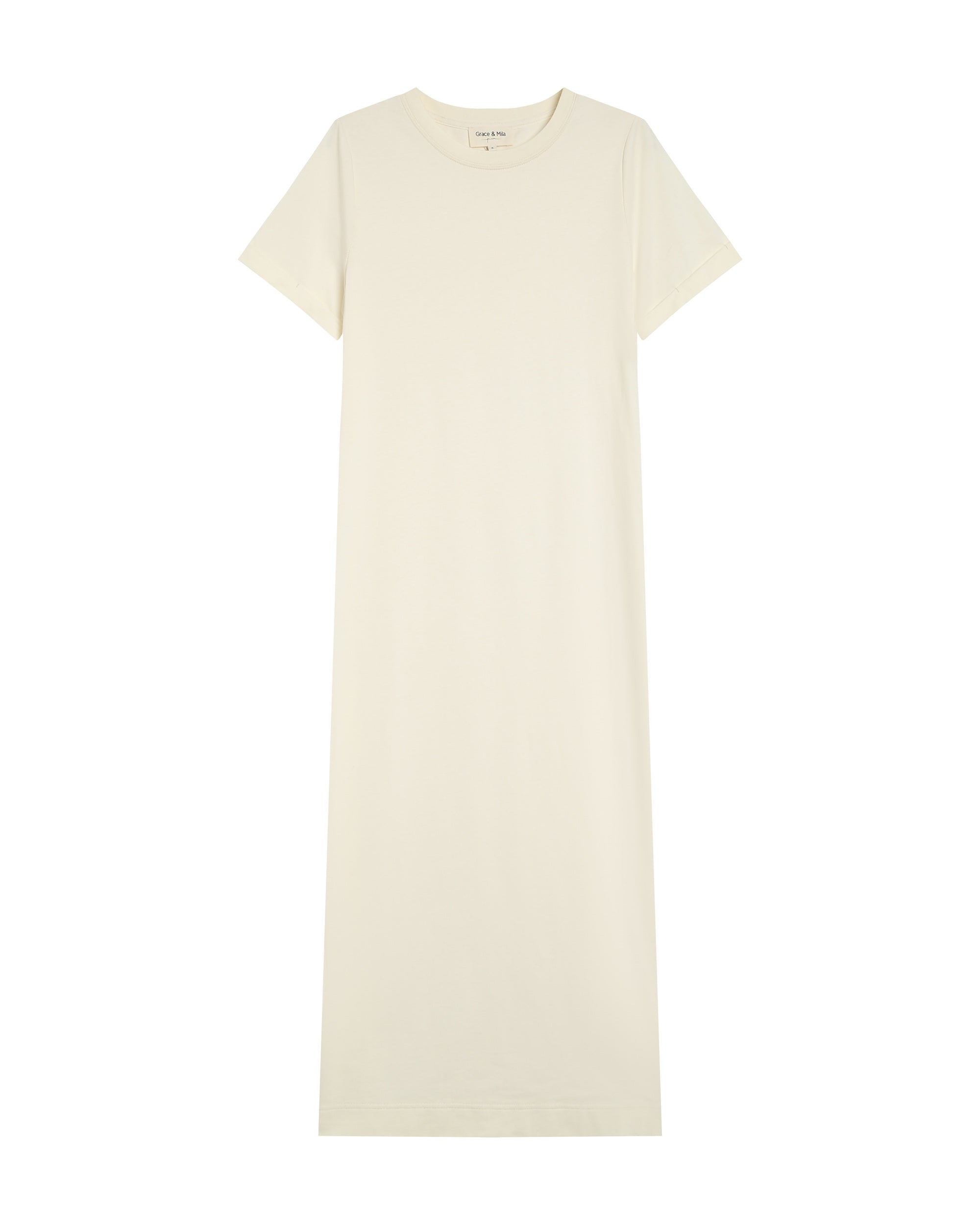 Robe t-shirt longue ecru Rosalie