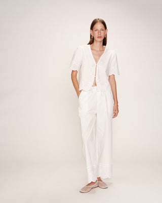 Eyelet embroidered blouse ecru Rosie