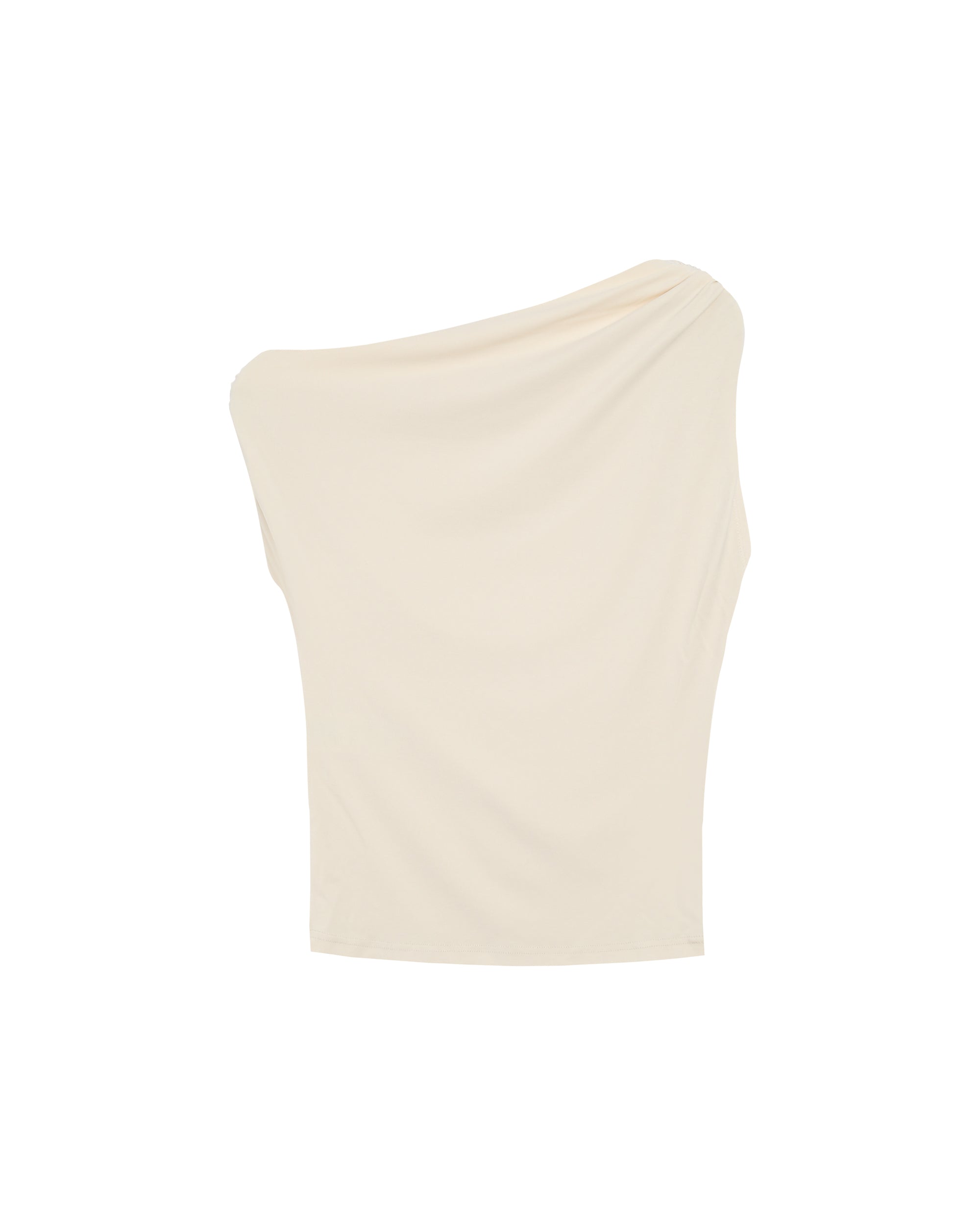 Top asymetrique drape ecru Rotonde