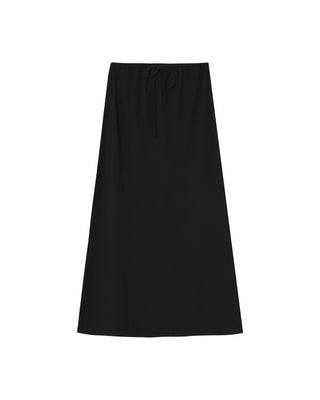 Long linen & cotton skirt black Rousse_13225