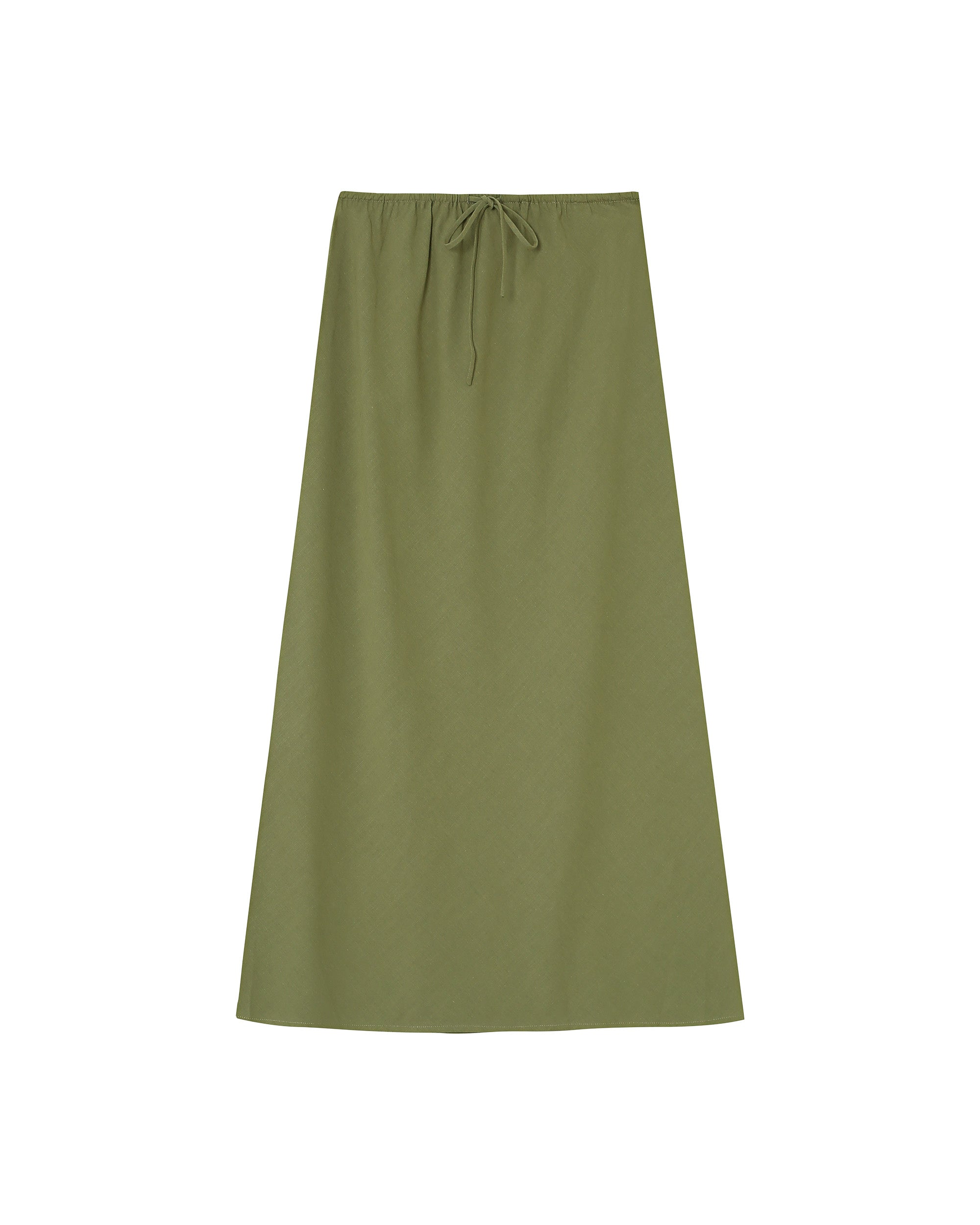 Long linen & cotton skirt vert Rousse_13225