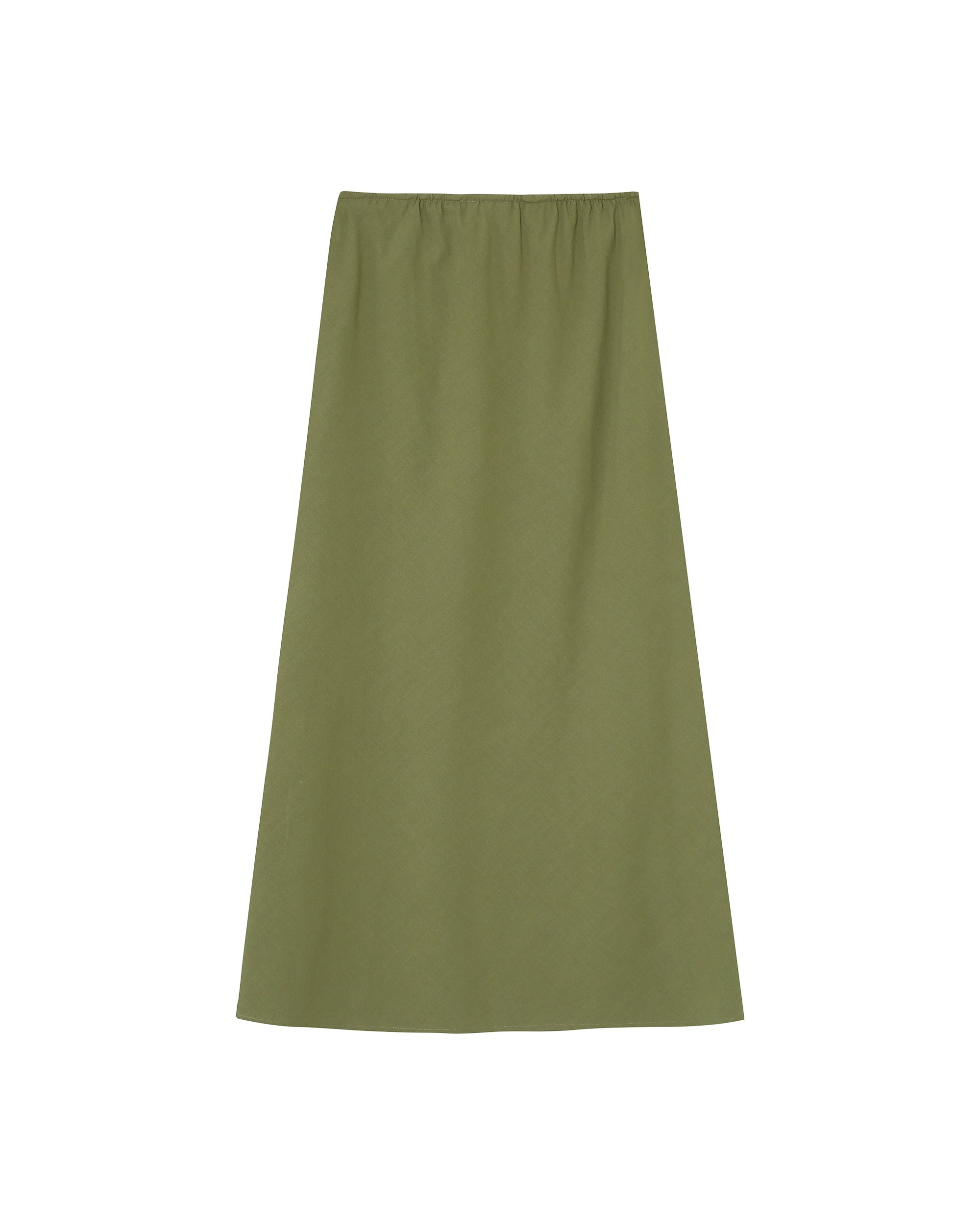 Long linen & cotton skirt vert Rousse_13225