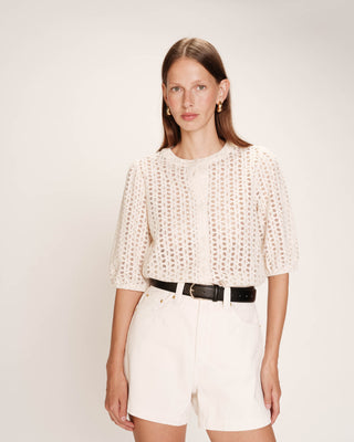 Eyelet embroidered blouse ecru Royale