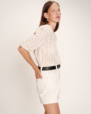 Eyelet embroidered blouse ecru Royale