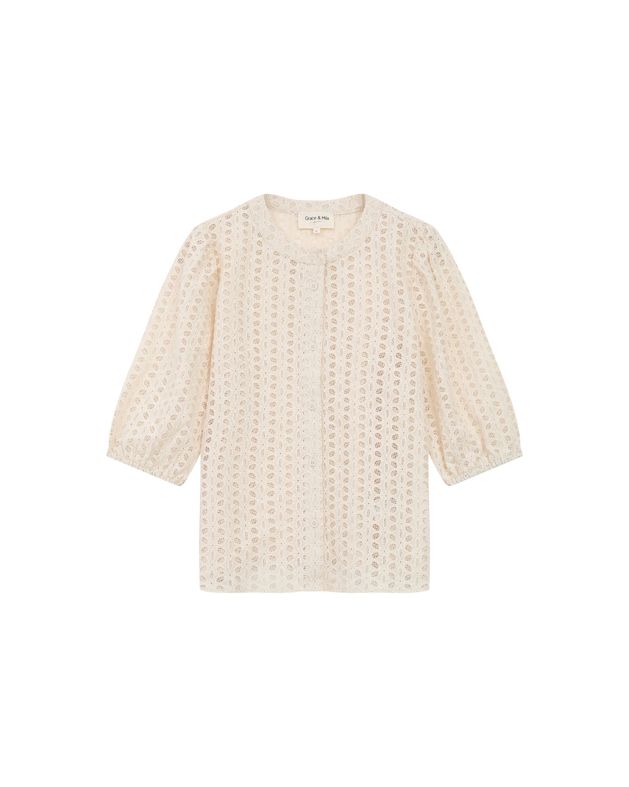 Eyelet embroidered blouse ecru Royale