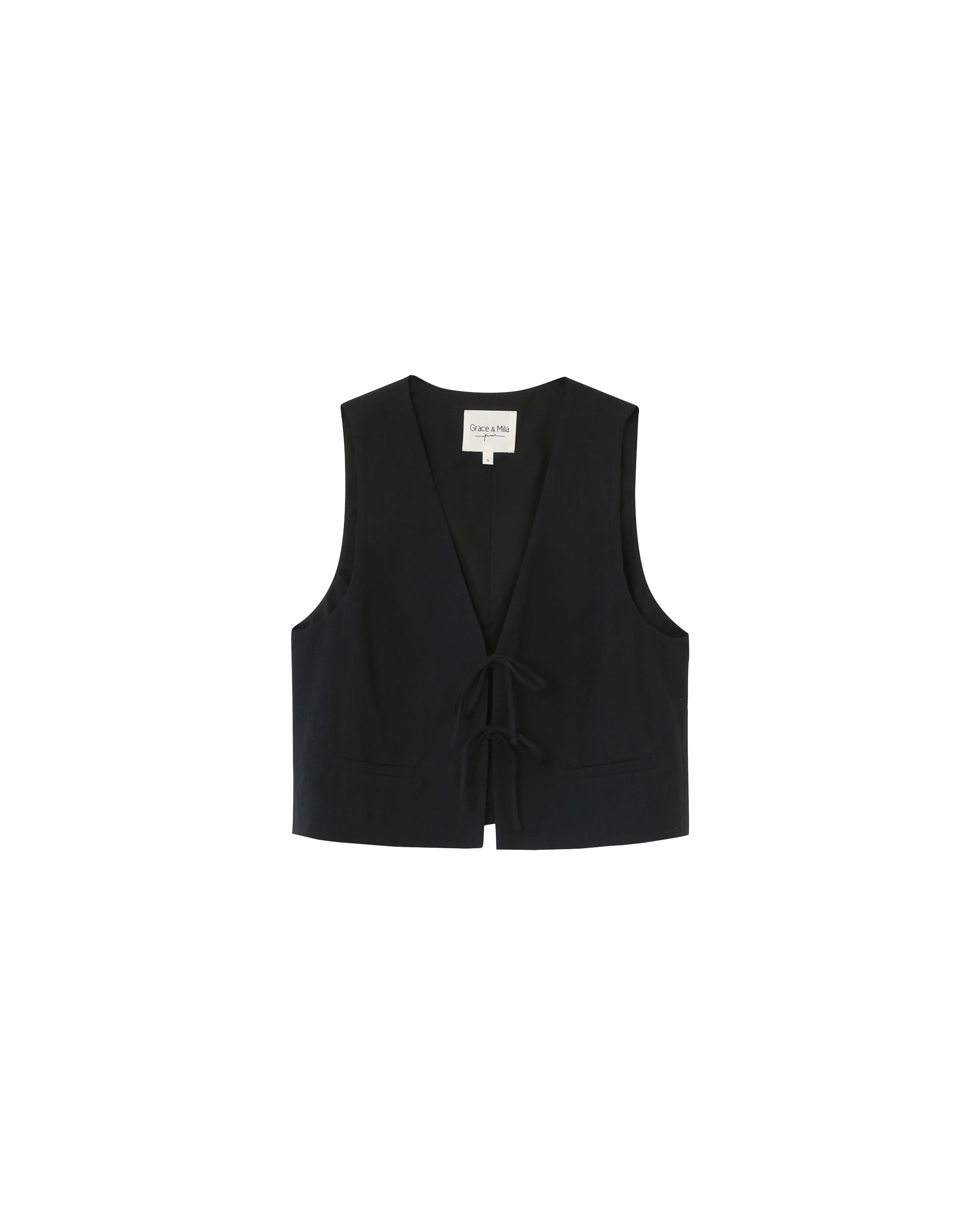 Knotted crop top black Rubens