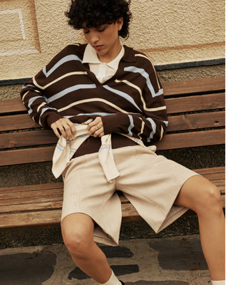 Suede bermuda shorts grege Vacanza