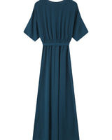 Robe longue portefeuille emeraude Maud