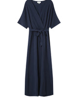 Robe longue portefeuille marine Maud