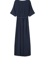 Robe longue portefeuille marine Maud