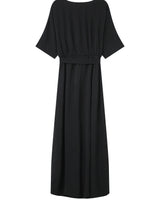 Robe longue portefeuille noir Maud