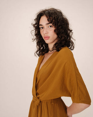 ROBE LONGUE OCRE MAUD