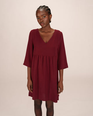 ROBE COURTE BORDEAUX SUSANA
