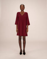 Short babydoll dress burgundy Susana