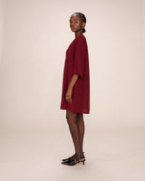 Short babydoll dress burgundy Susana